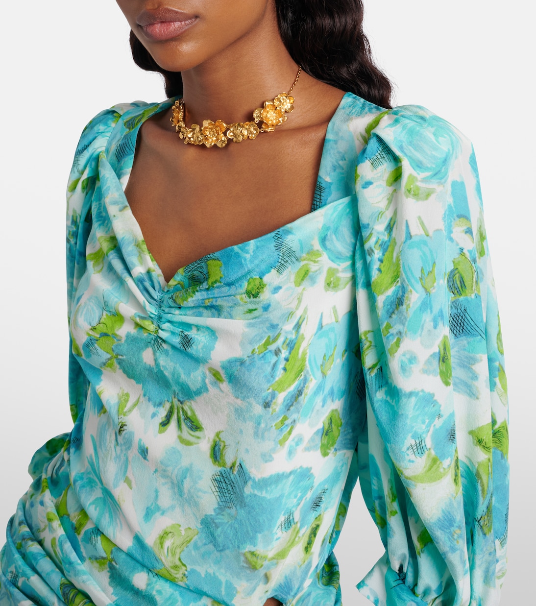 Draped floral silk minidress | Chloé