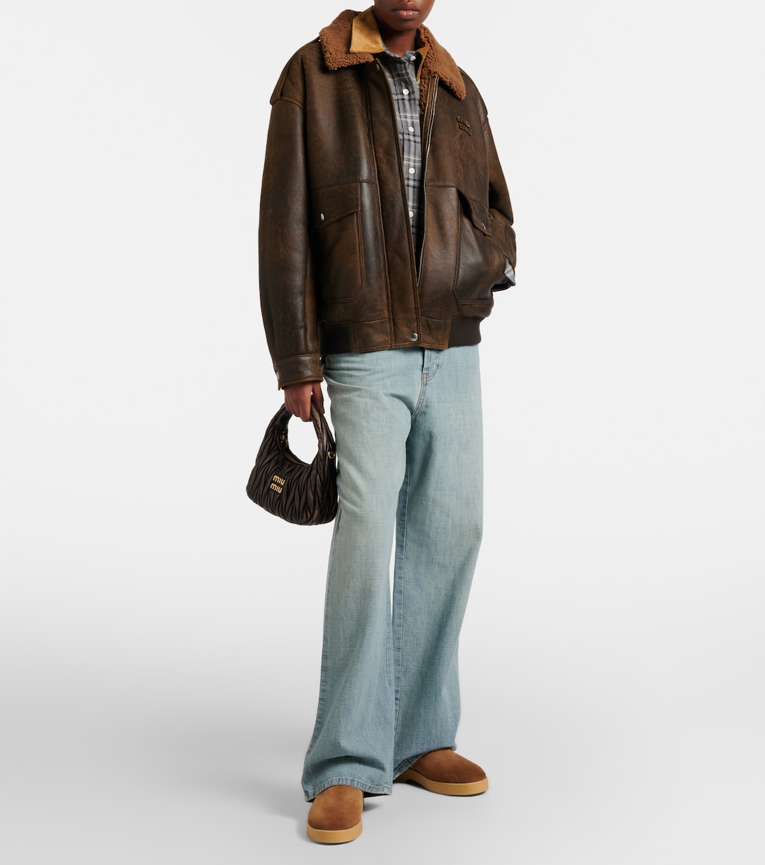 Shearling-lined suede boots | Miu Miu