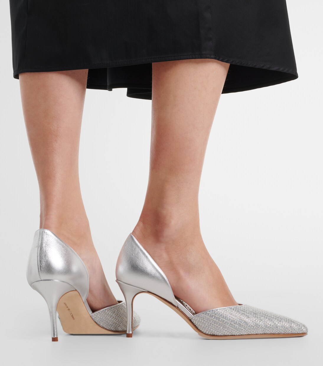 Taylerbinu leather-trimmed woven pumps | Manolo Blahnik