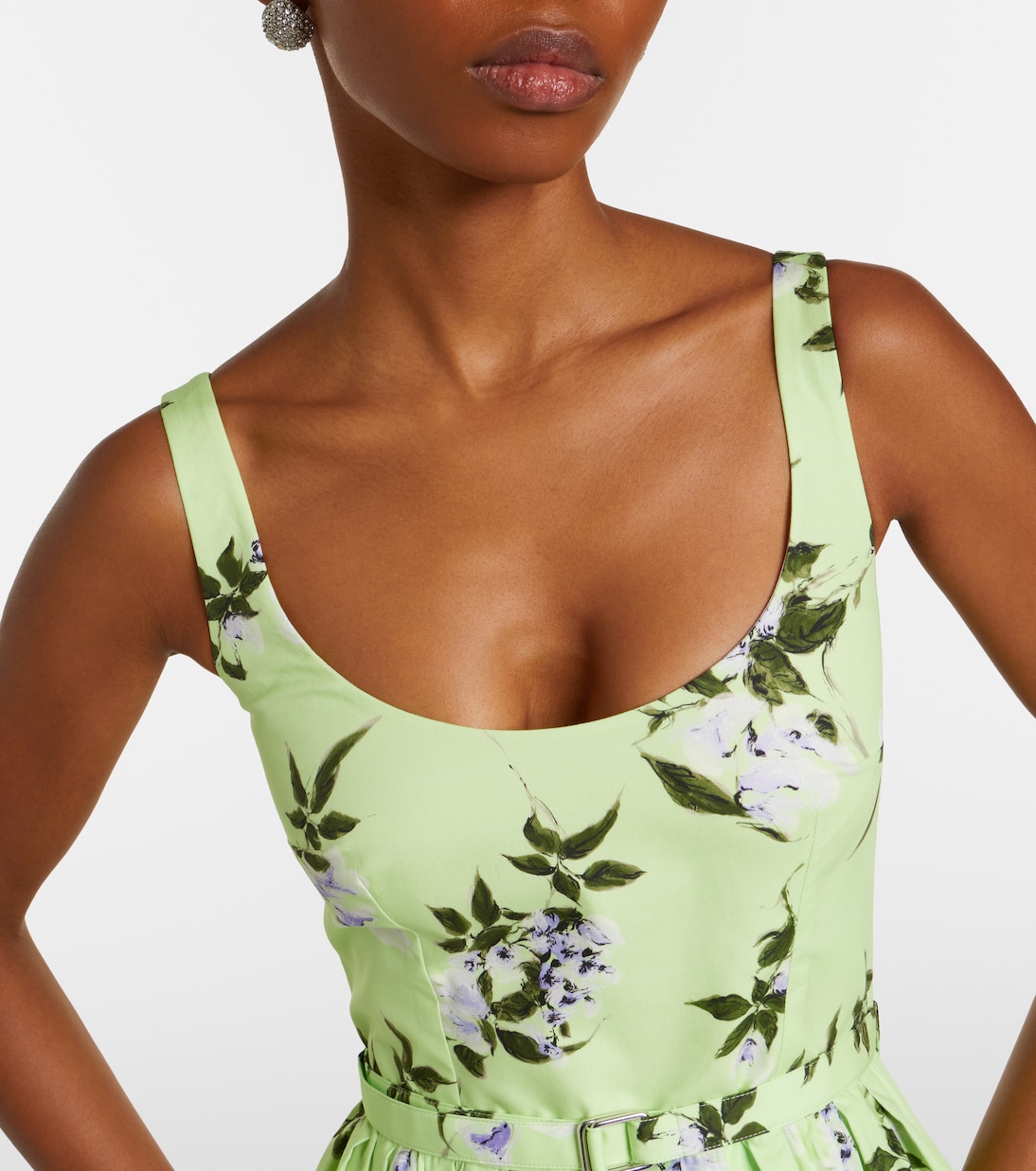 Eglantine floral belted cotton midi dress | Emilia Wickstead