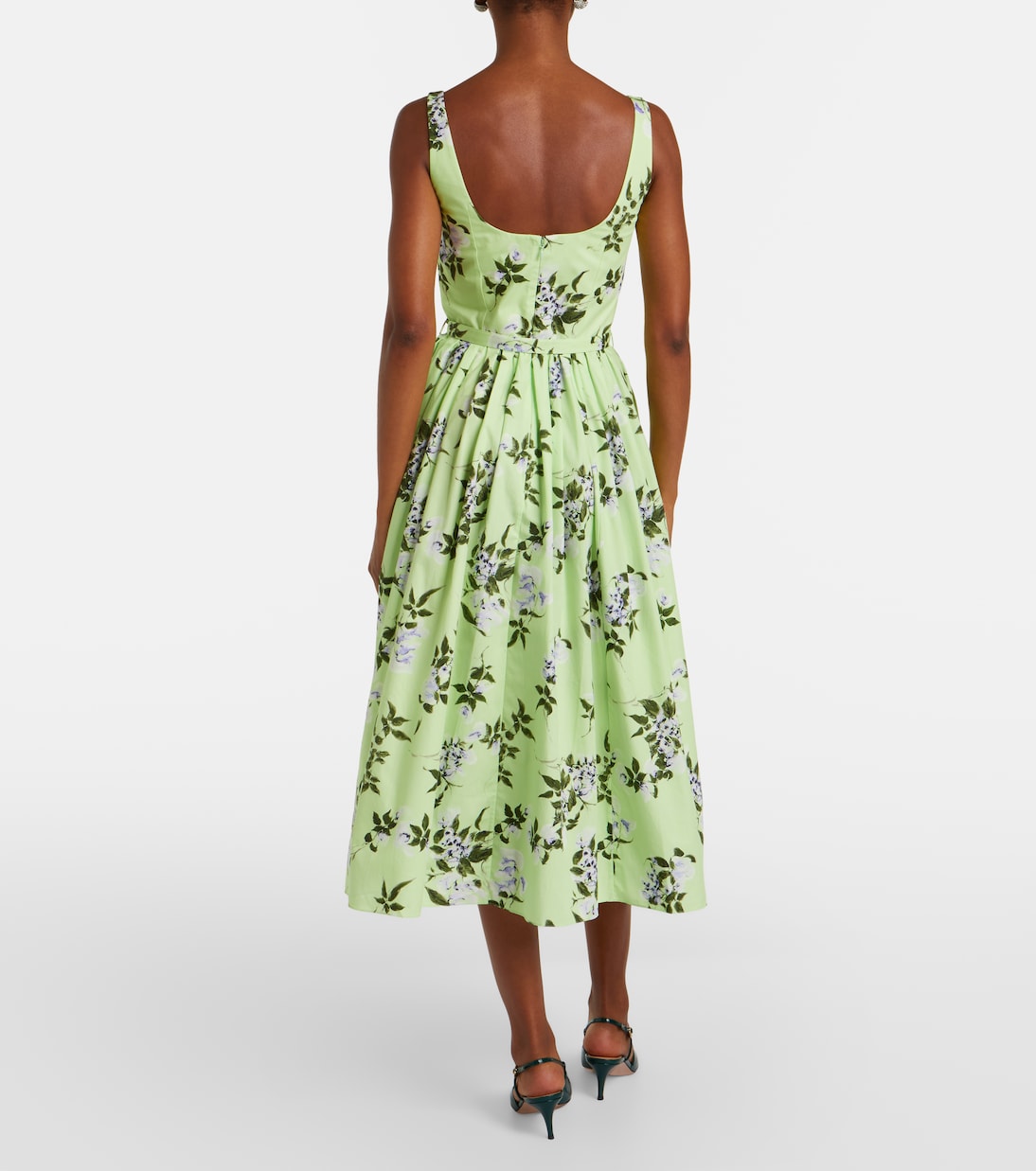Eglantine floral belted cotton midi dress | Emilia Wickstead