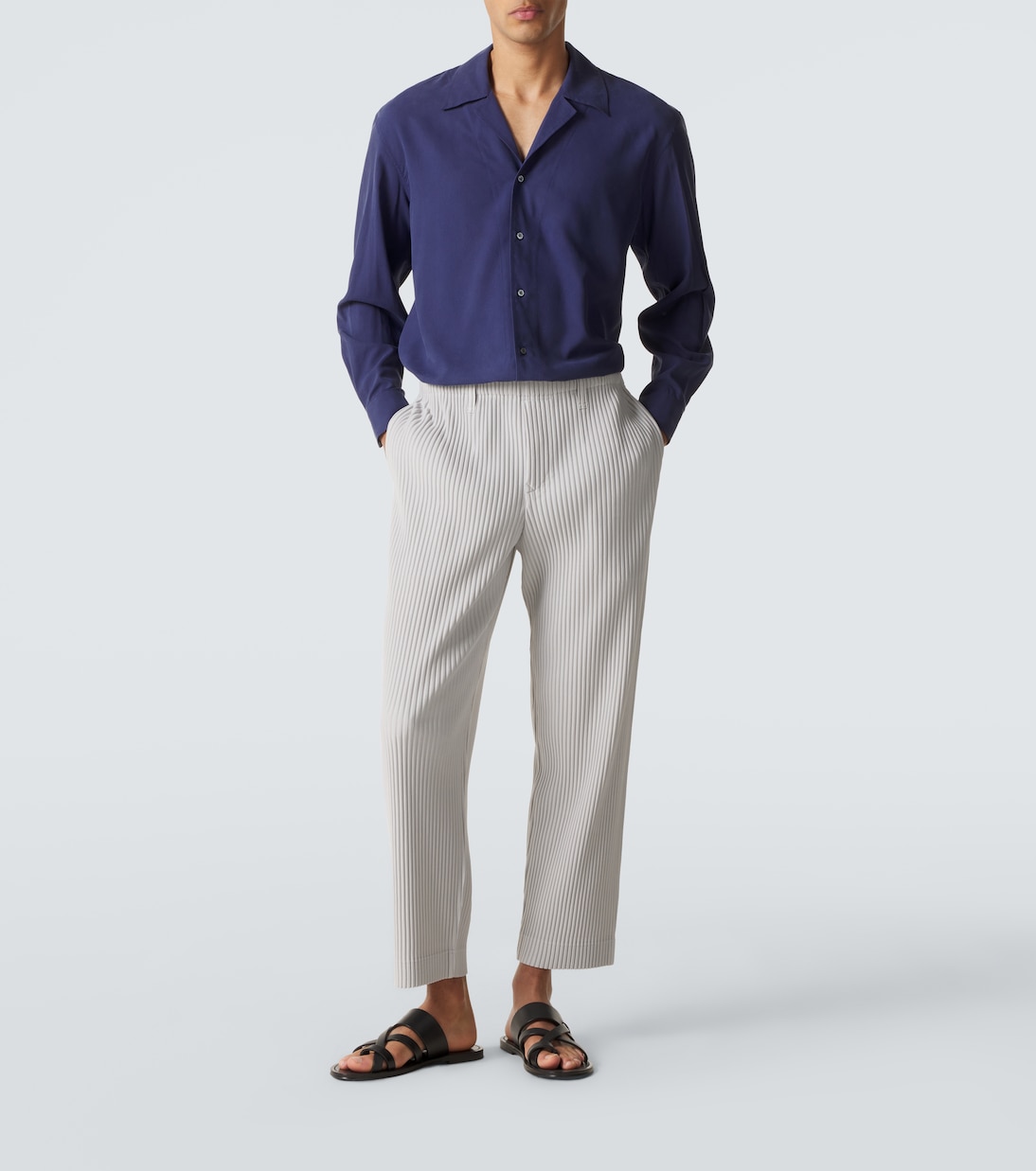 Basics pleated straight pants | Homme Plissé Issey Miyake