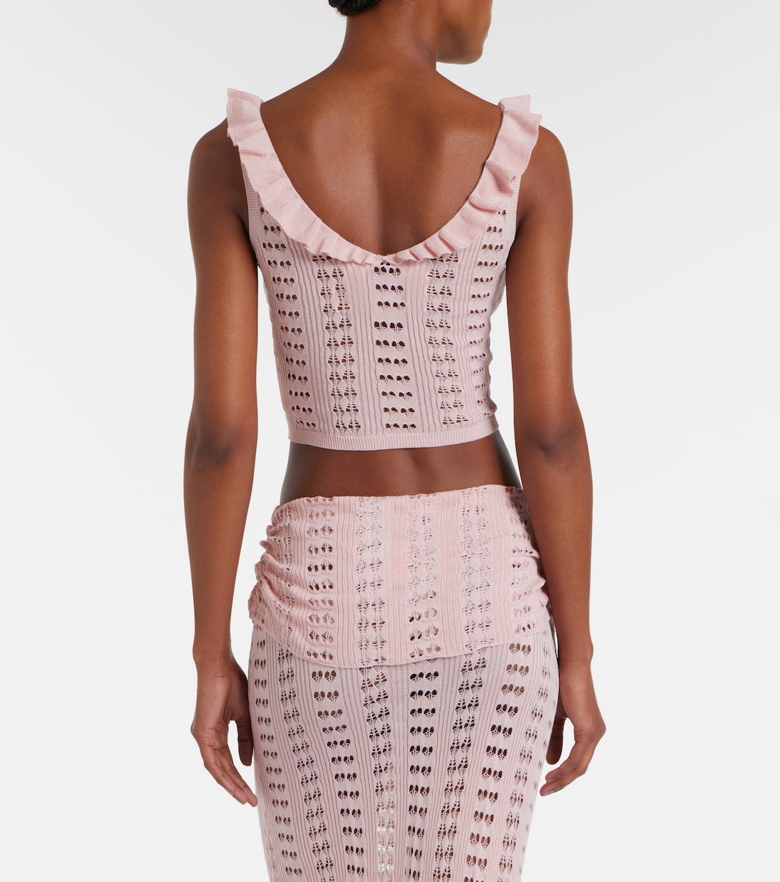 Ruffled pointelle crop top | Aya Muse