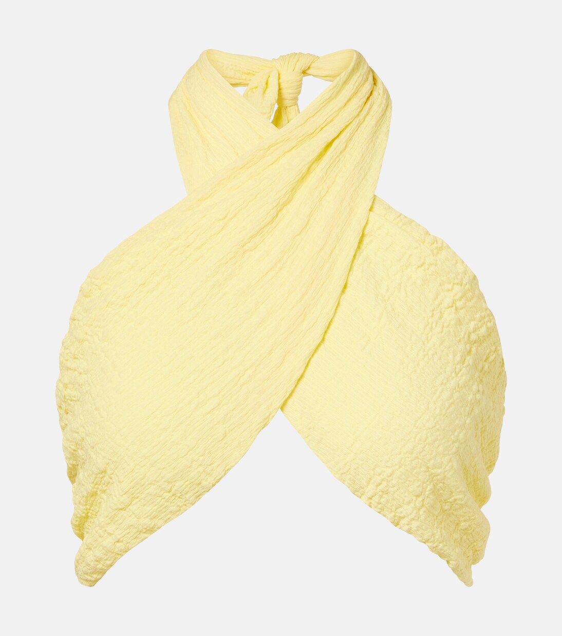 Aylin halterneck seersucker crop top | Jade Swim