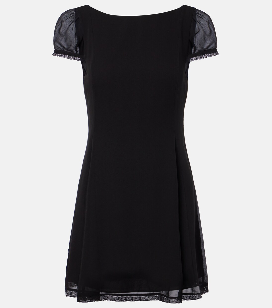 Priscilla lace-trimmed silk minidress | Posse