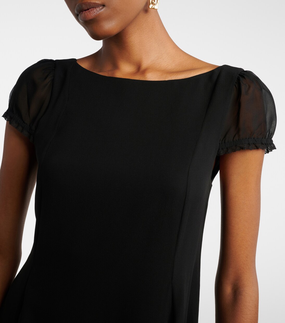 Priscilla lace-trimmed silk minidress | Posse