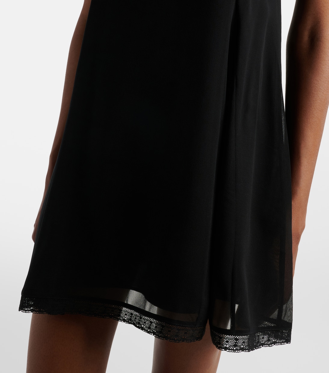 Priscilla lace-trimmed silk minidress | Posse
