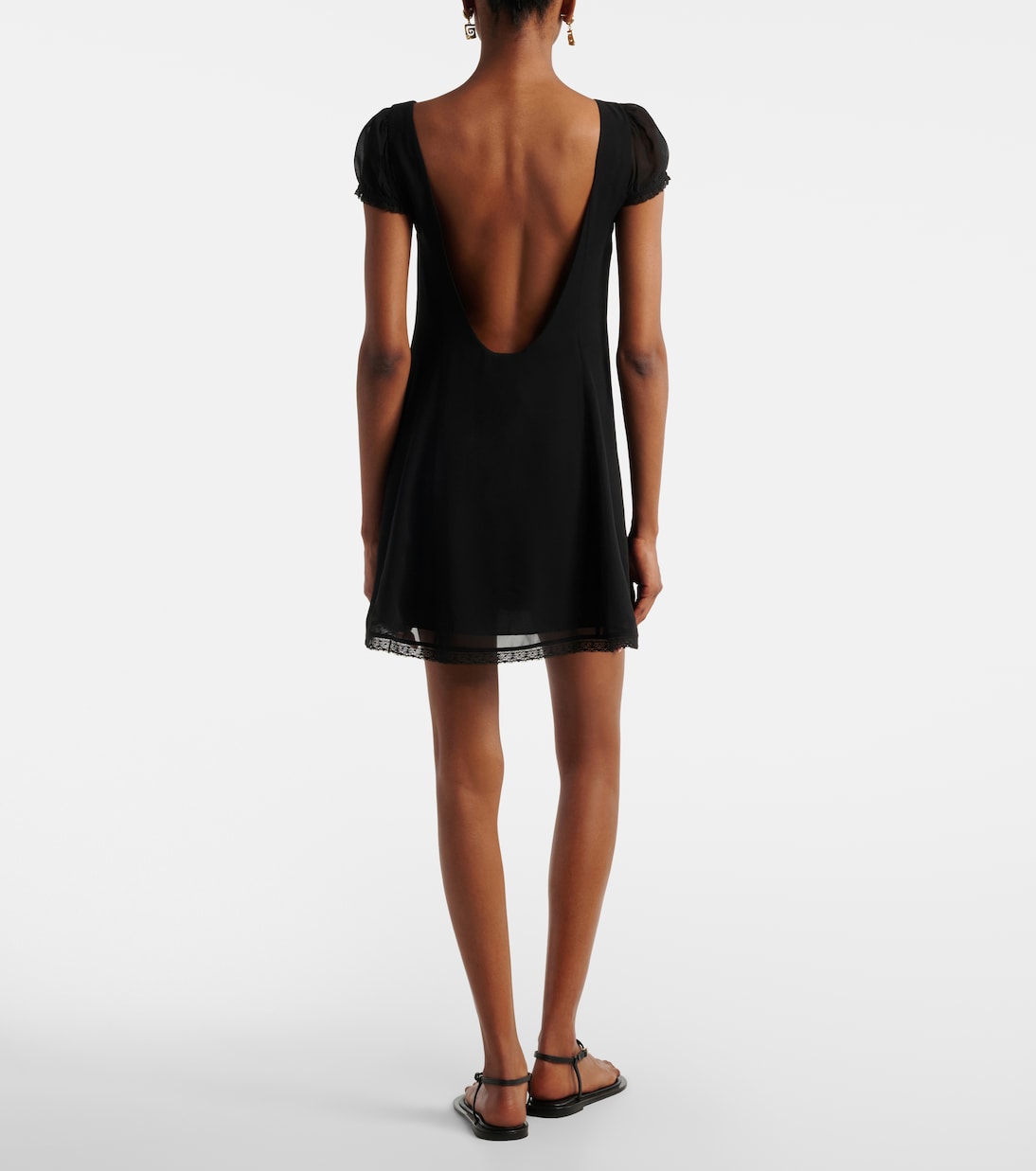 Priscilla lace-trimmed silk minidress | Posse