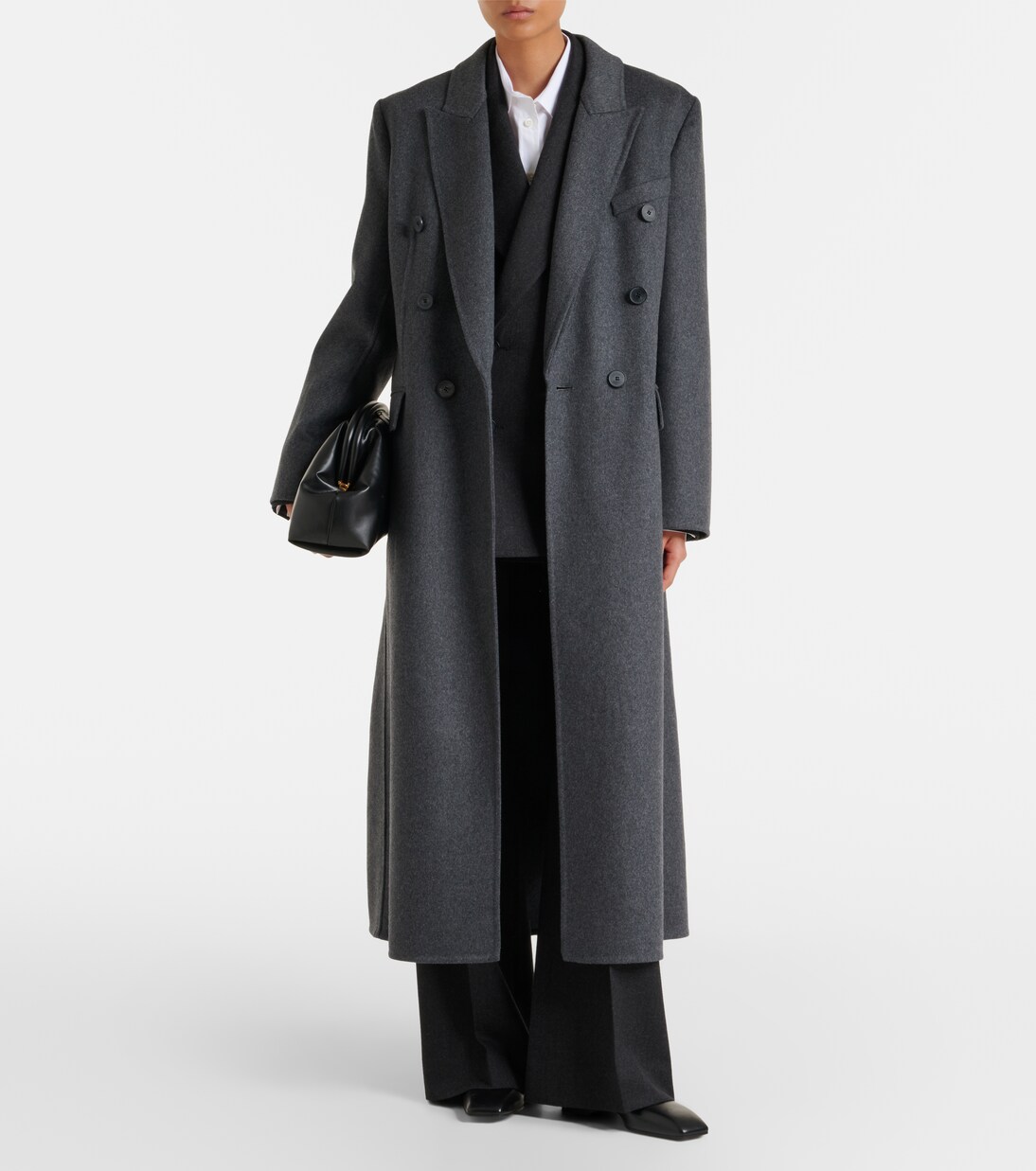 Abrigo cruzado en mezcla de lana | Victoria Beckham