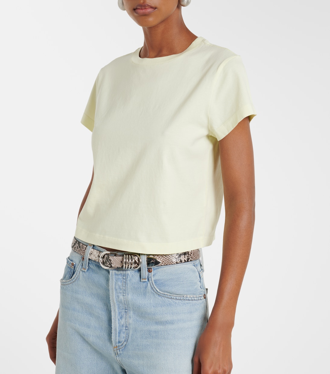 Adine cropped cotton jersey T-shirt | Agolde