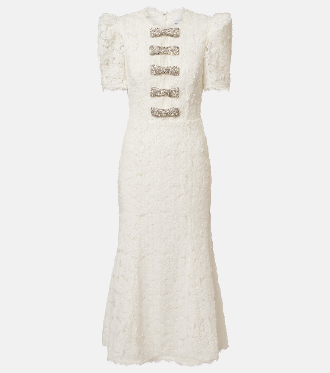 Bridal Dillon embellished lace midi dress | Rebecca Vallance