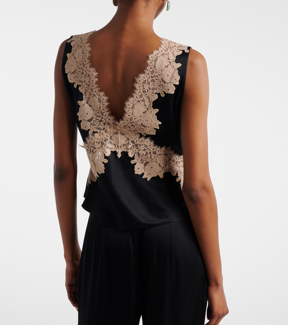 Emmie lace-trimmed satin top | Rixo