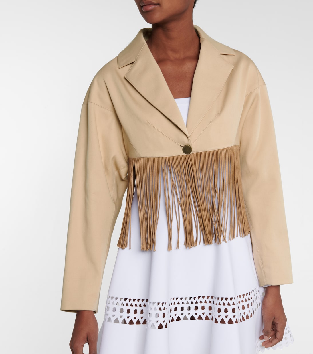 Fringed cotton blazer | Alaïa