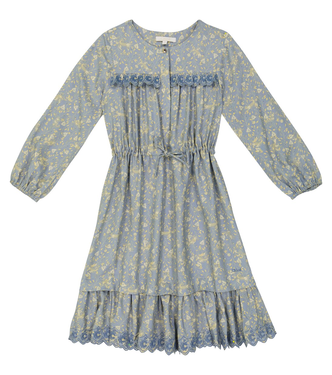 Floral printed long-sleeved dress | Chloé Kids