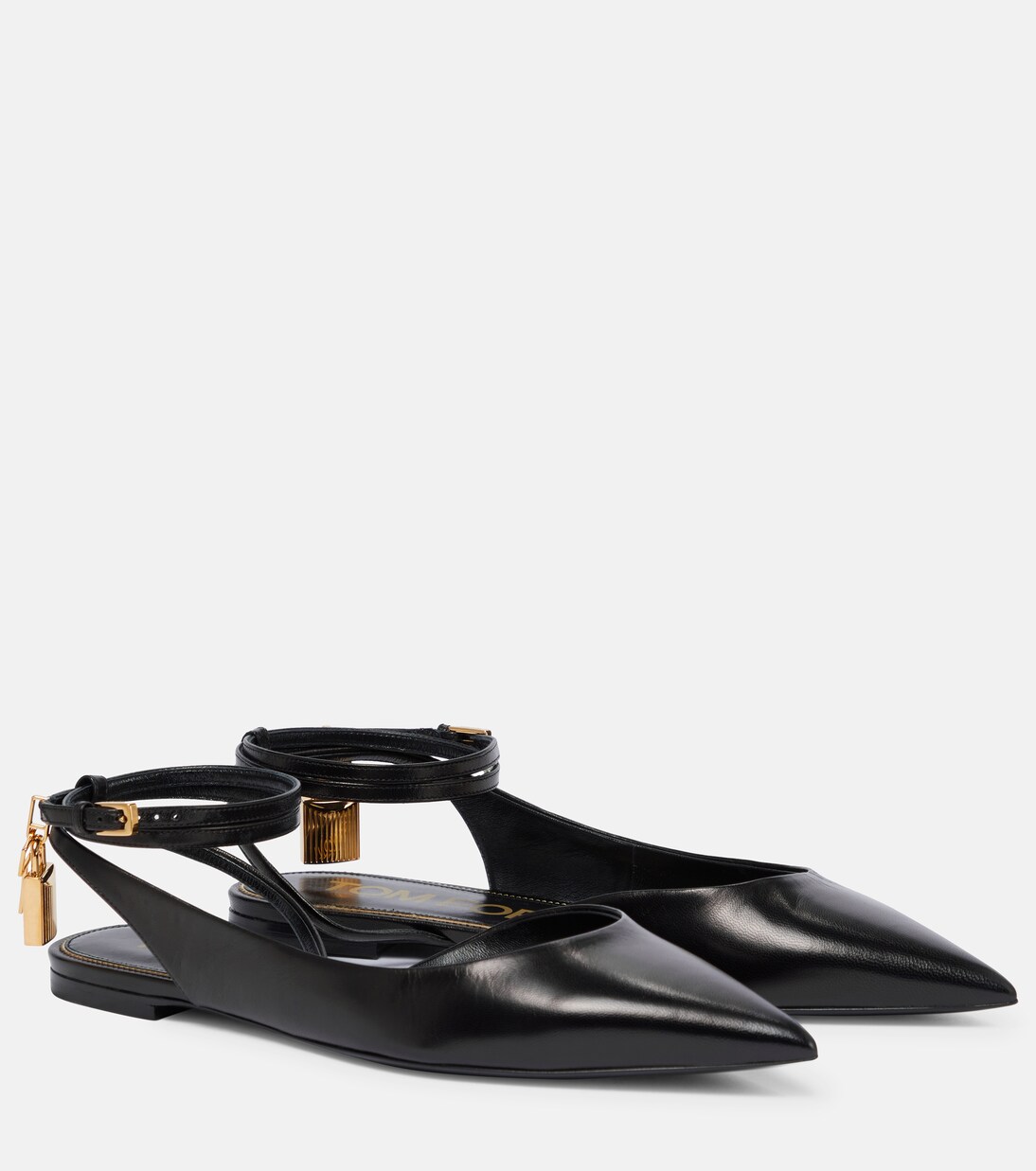 Padlock leather slingback flats | Tom Ford