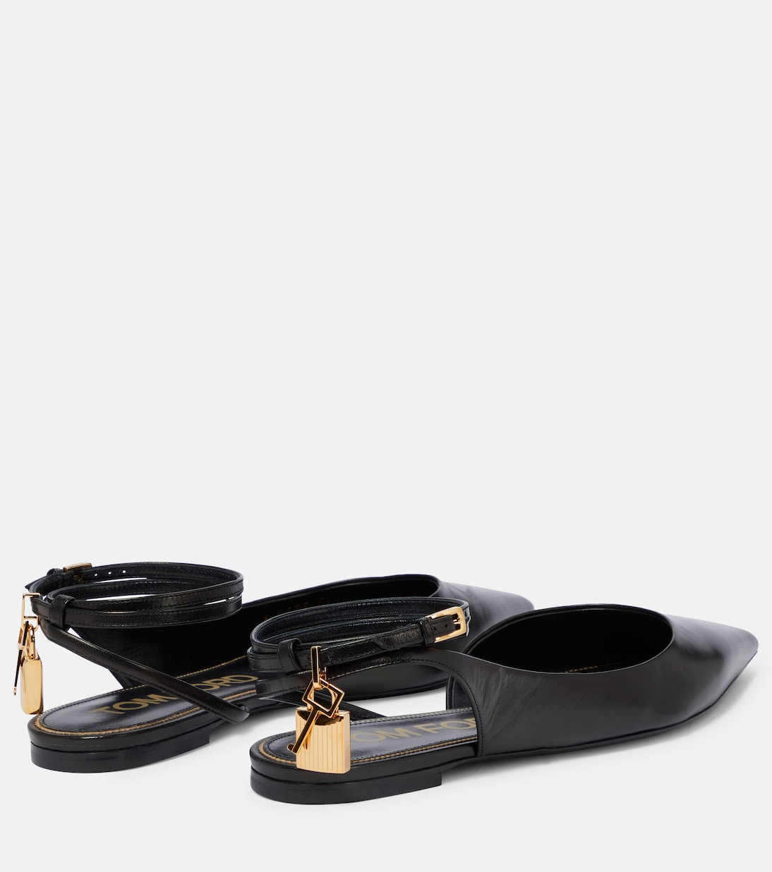 Padlock leather slingback flats | Tom Ford