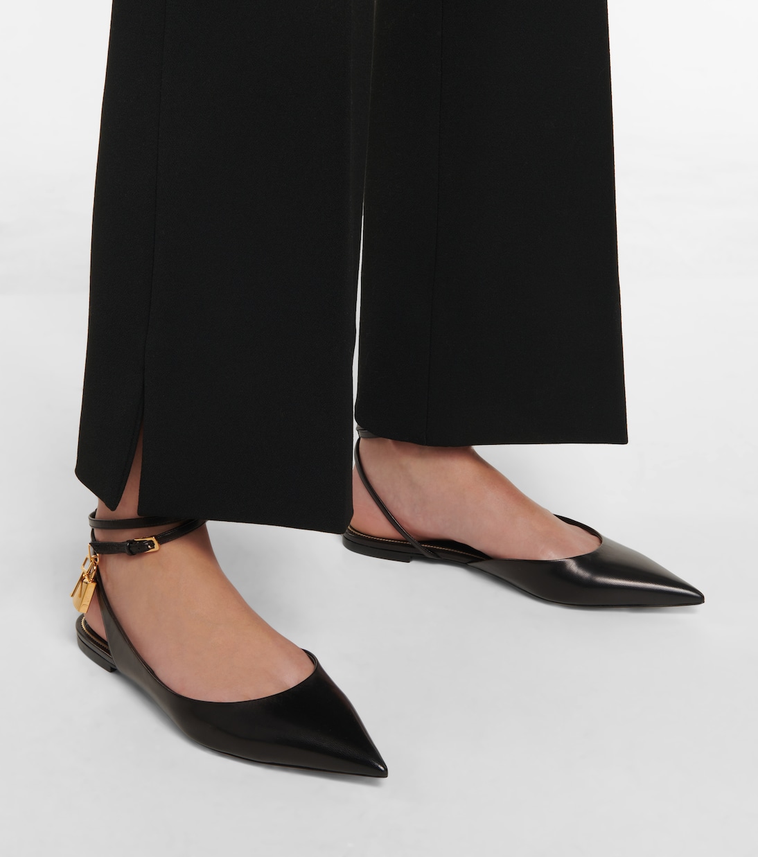 Padlock leather slingback flats | Tom Ford