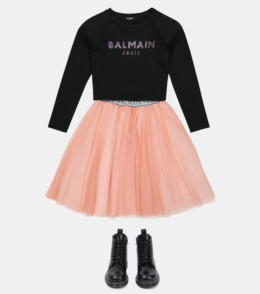 Jupe en tulle à paillettes | Balmain Kids