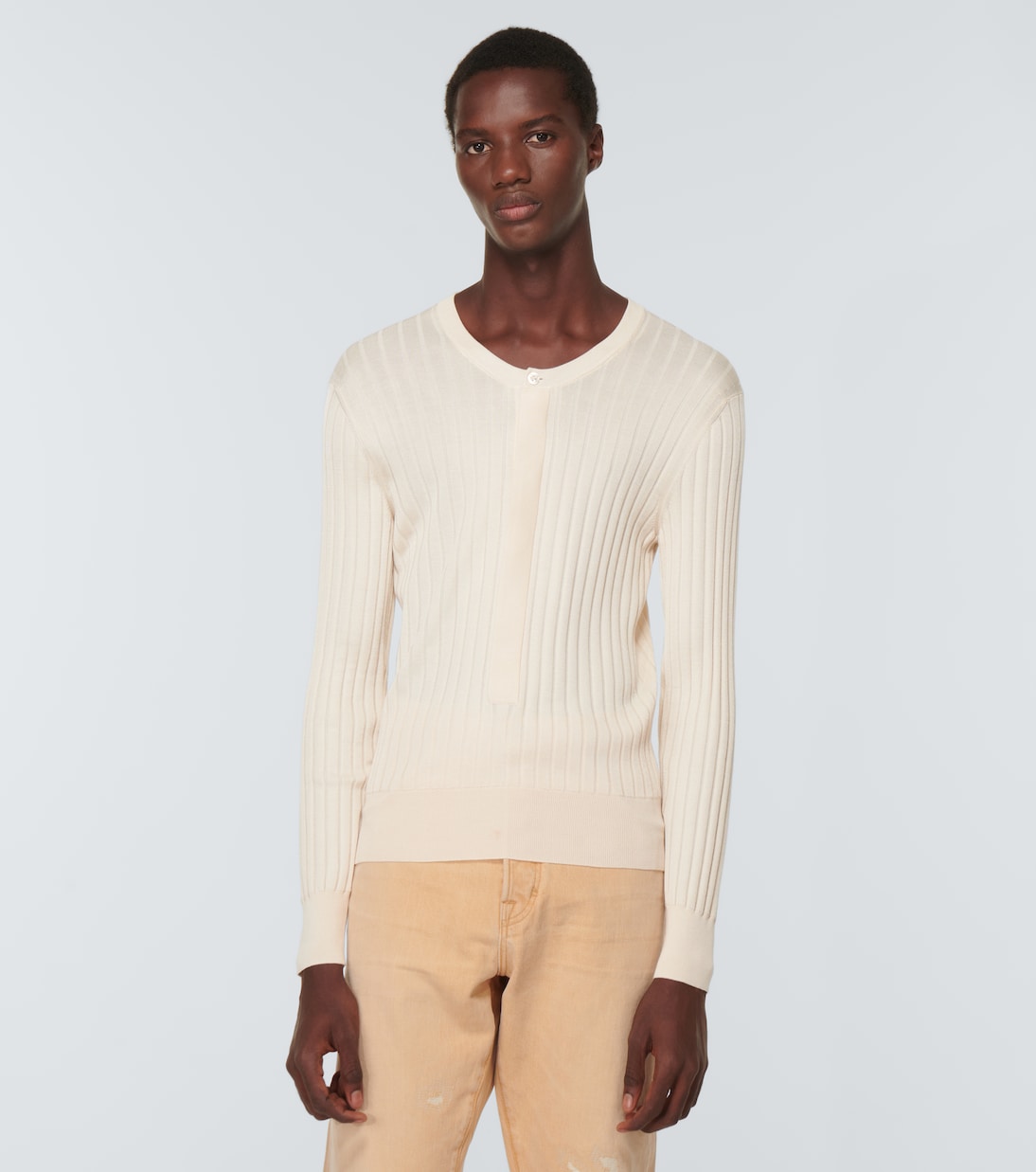 Pull Henley en soie mélangée | Tom Ford
