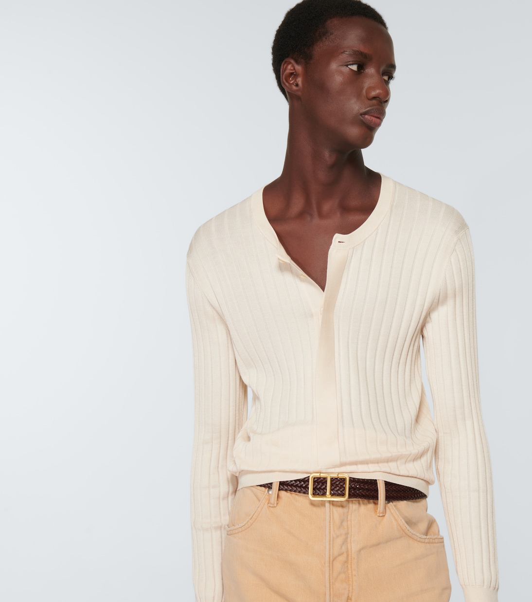 Pull Henley en soie mélangée | Tom Ford
