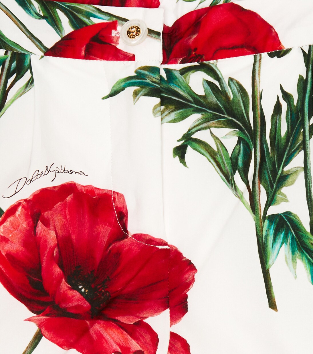Floral cotton poplin shorts | Dolce&Gabbana Kids