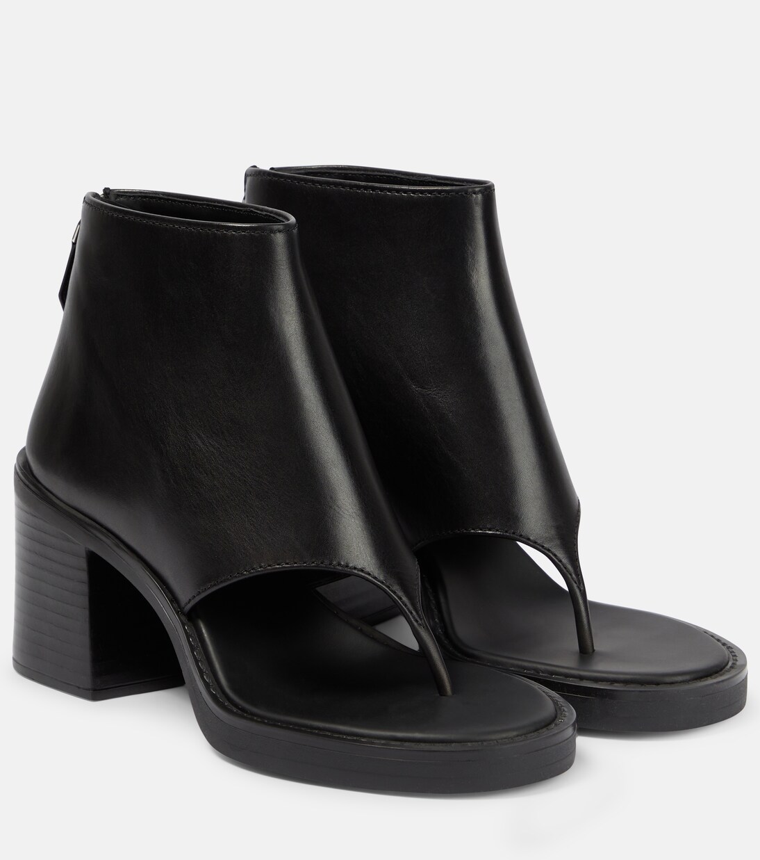 Thong leather ankle sandals | Miu Miu