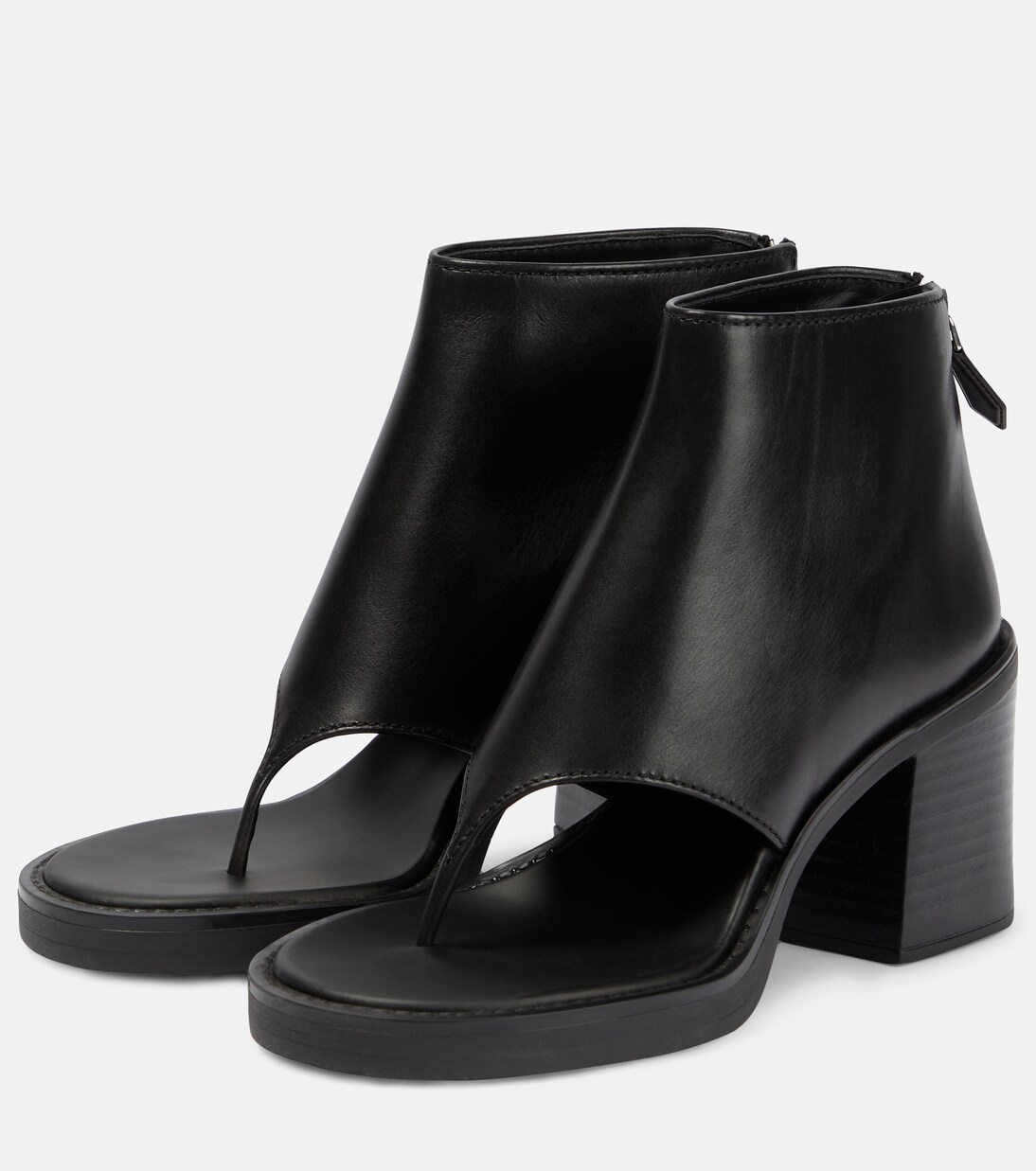 Thong leather ankle sandals | Miu Miu