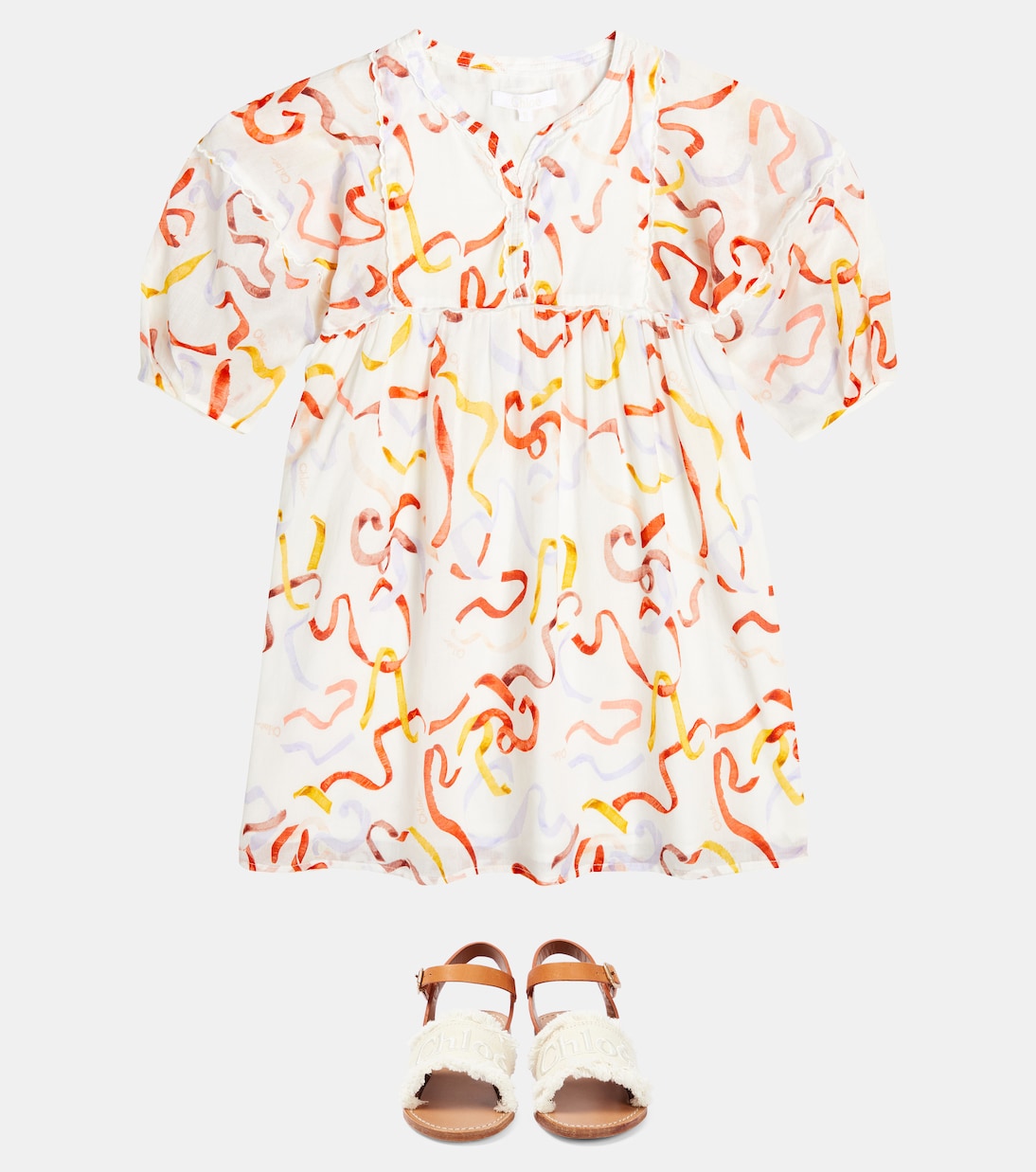 Printed cotton dress | Chloé Kids