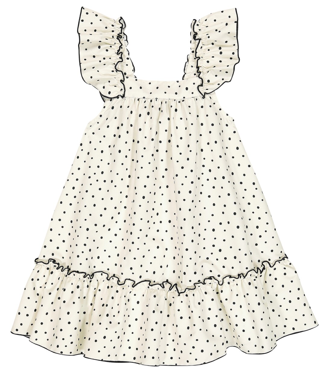 Formentera polka-dot ruffle-trimmed dress | Suncracy
