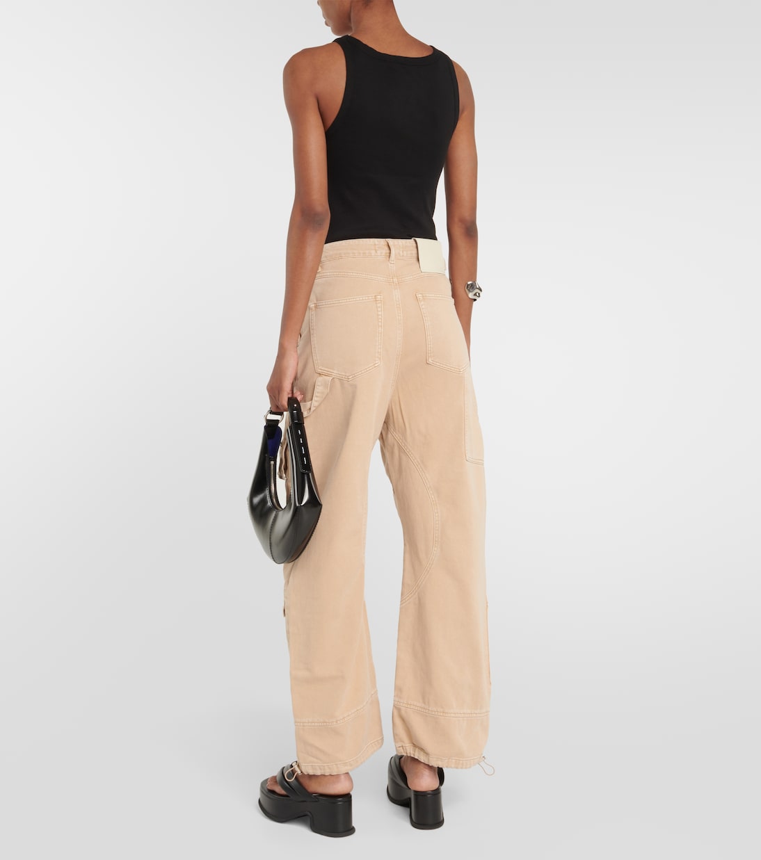 High-Rise-Cargohose aus Denim | Sportmax