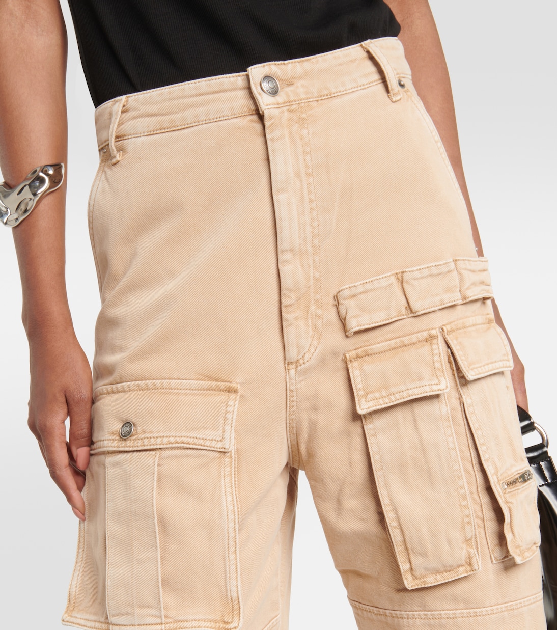High-Rise-Cargohose aus Denim | Sportmax