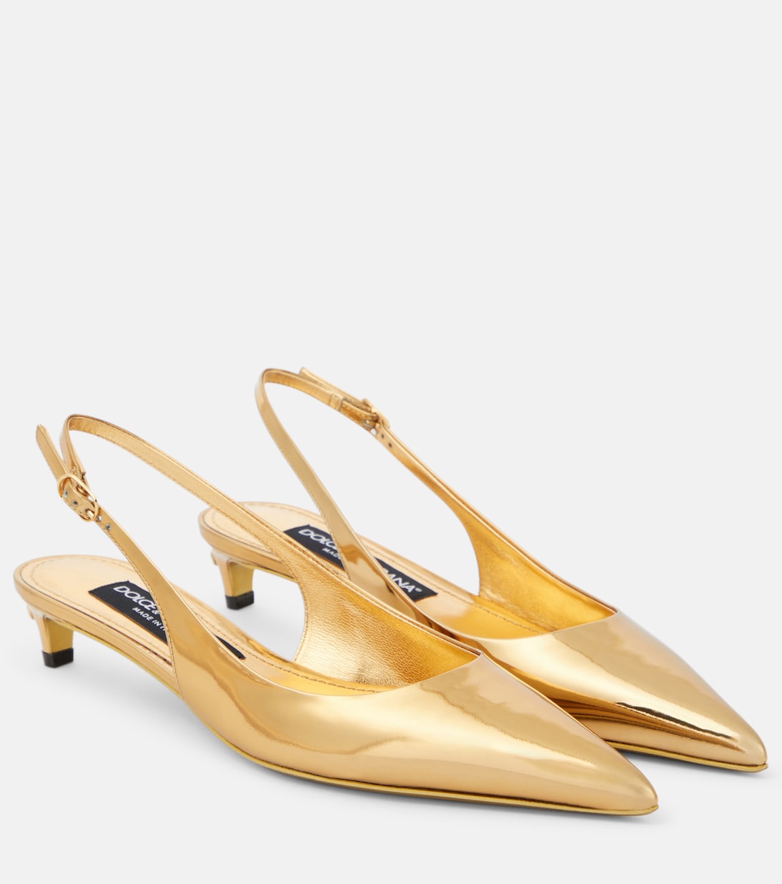 Slingback-Pumps aus Metallic-Leder | Dolce&Gabbana