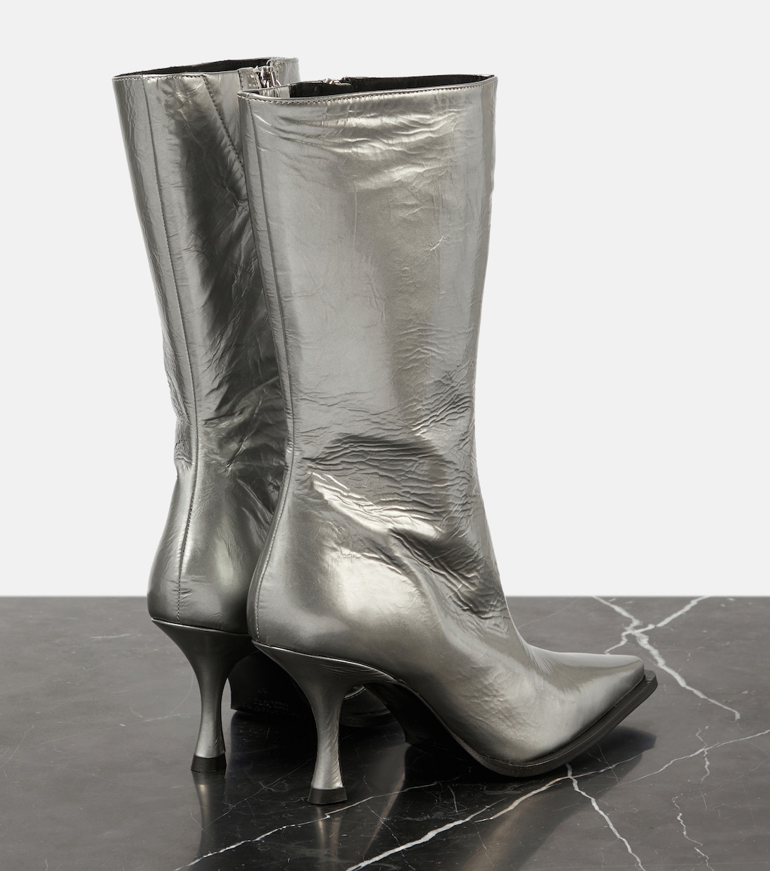 Ankle Boots aus Metallic-Leder | Acne Studios