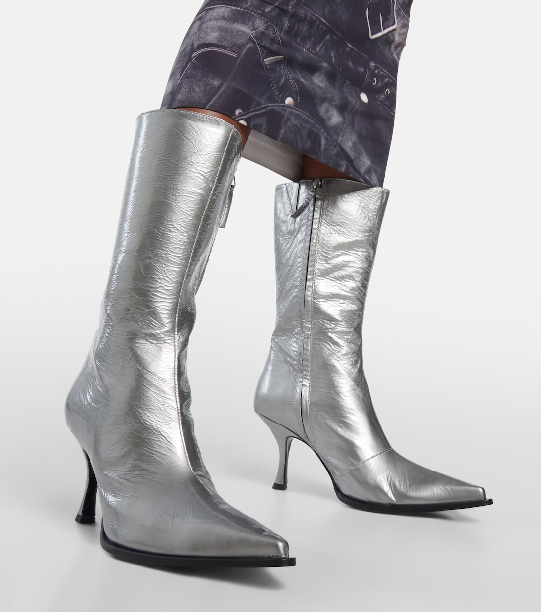 Ankle Boots aus Metallic-Leder | Acne Studios