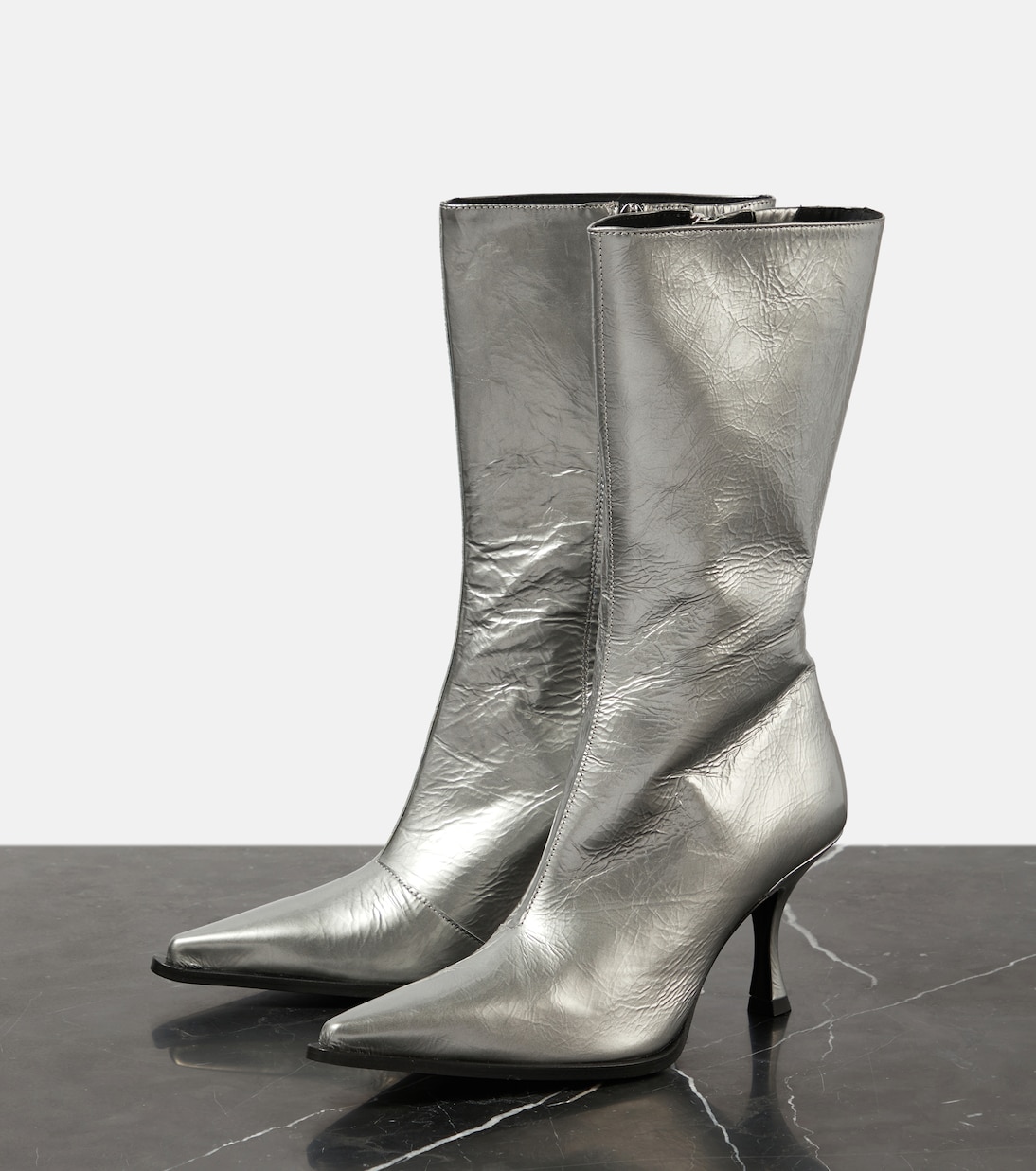 Ankle Boots aus Metallic-Leder | Acne Studios