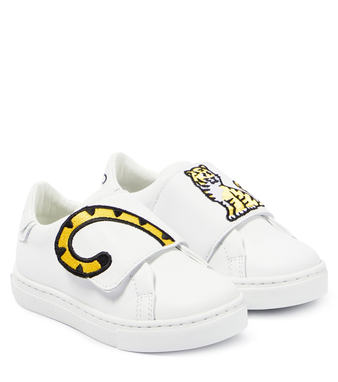 Embroidered leather sneakers | Kenzo Kids