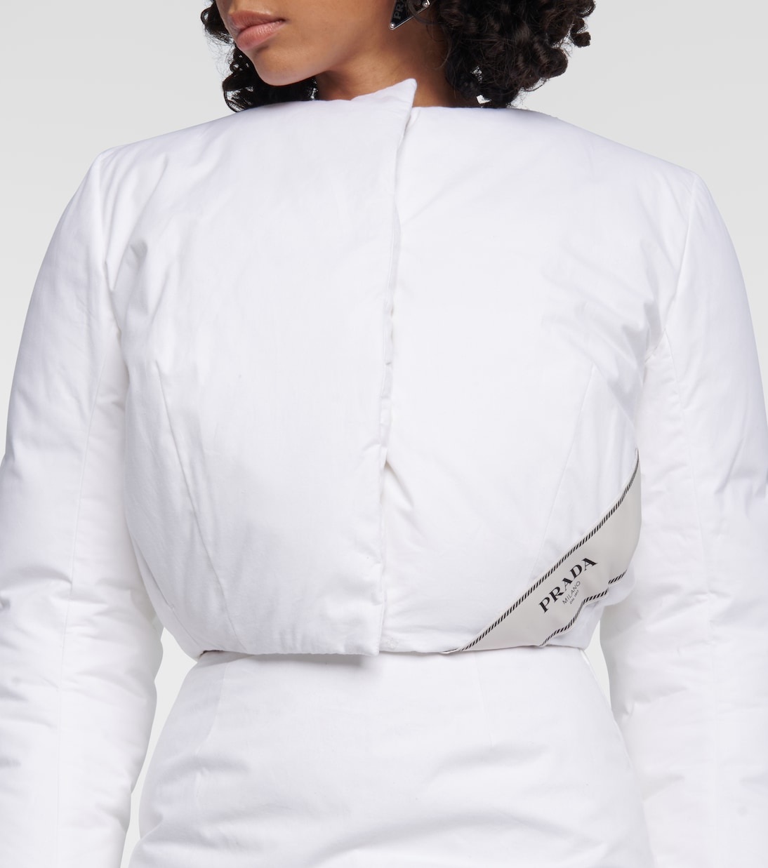 Cropped cotton down jacket | Prada