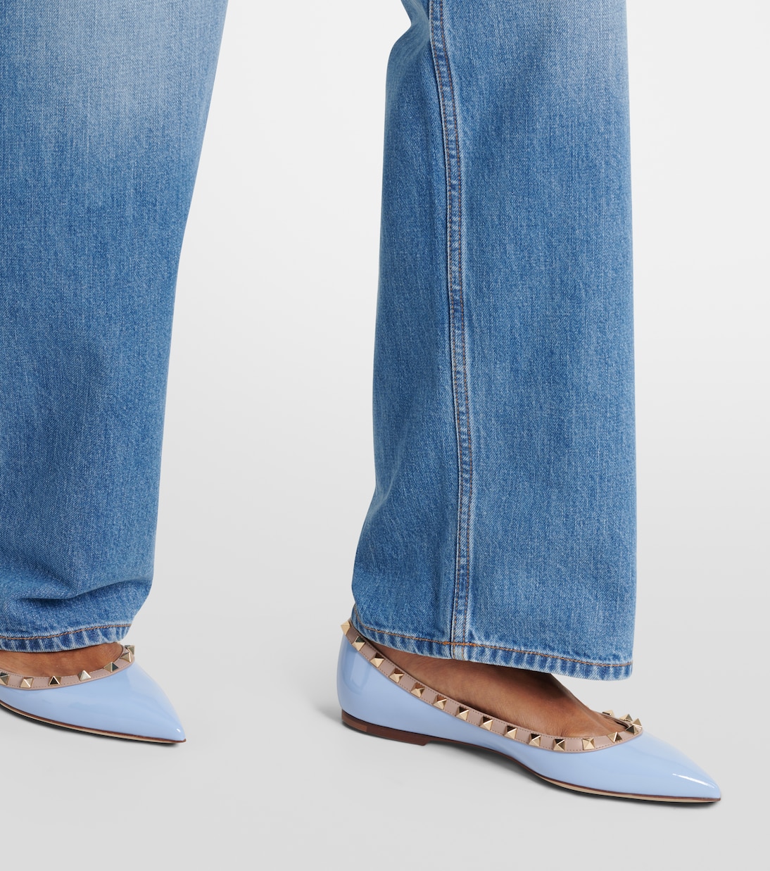 Rockstud patent leather ballet flats | Valentino Garavani