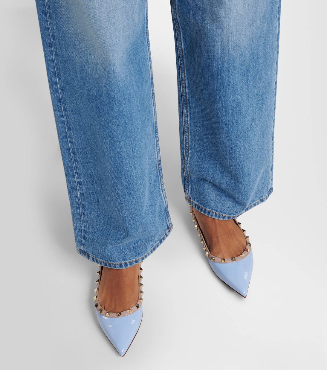 Rockstud patent leather ballet flats | Valentino Garavani