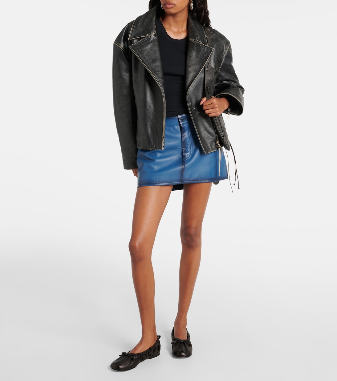 Bow-detail leather ballet flats | Acne Studios