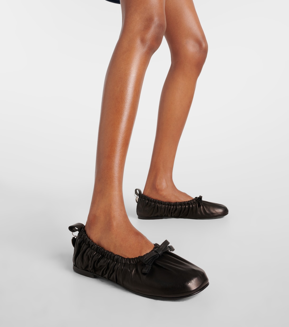 Bow-detail leather ballet flats | Acne Studios