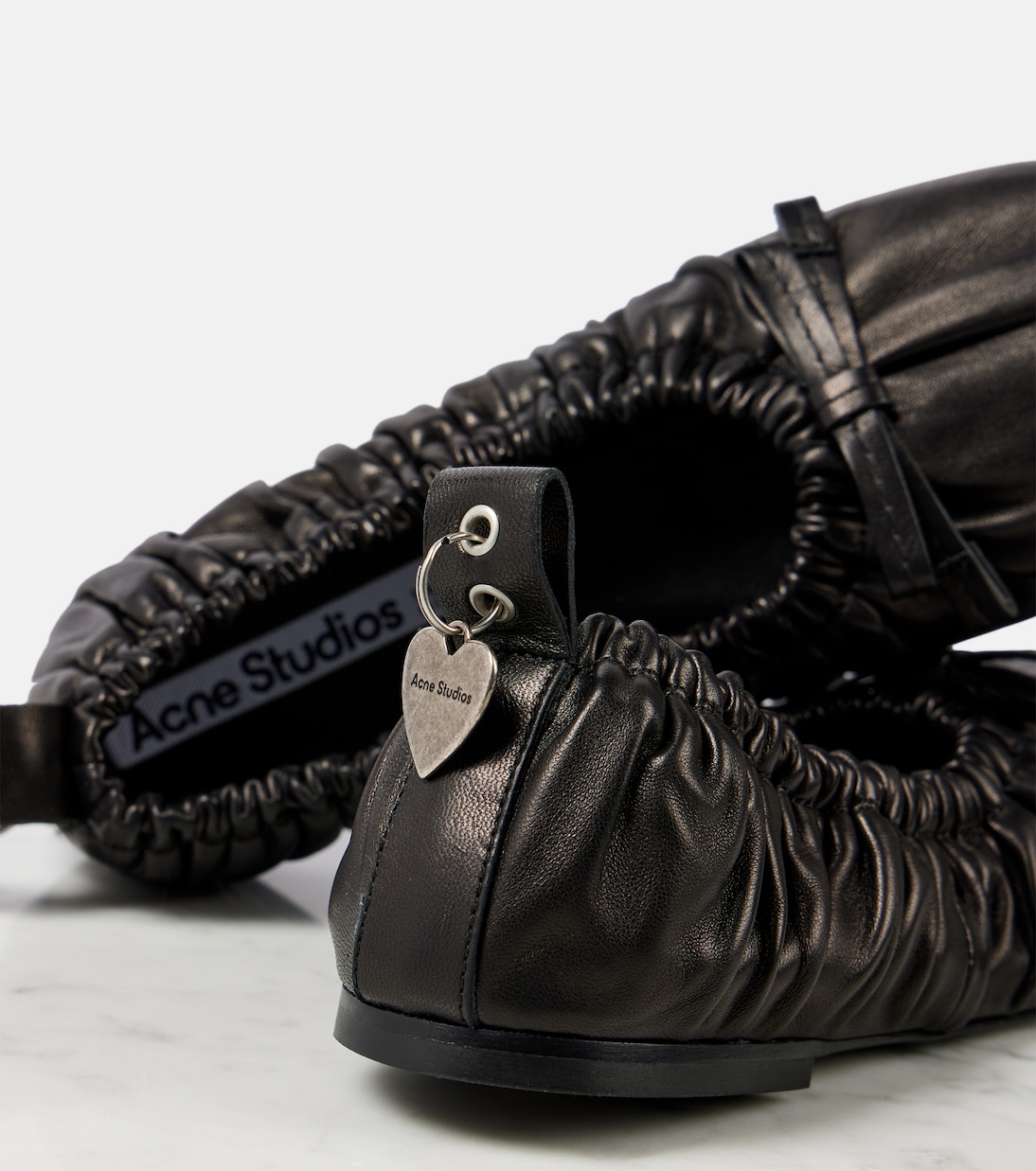 Bow-detail leather ballet flats | Acne Studios