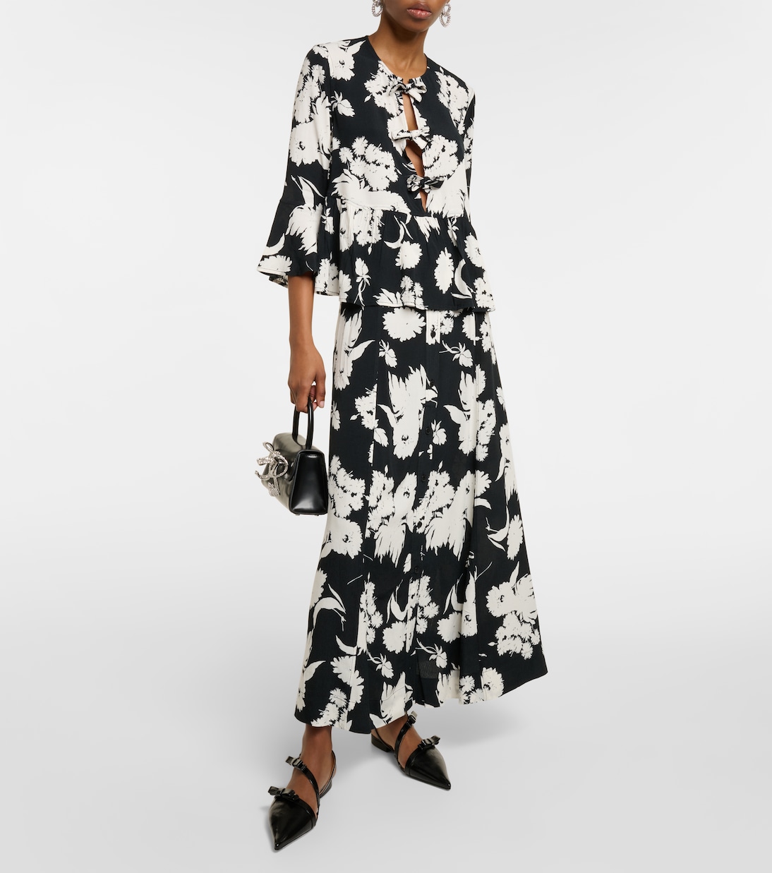 Bedruckte Bluse aus Crêpe | Ganni