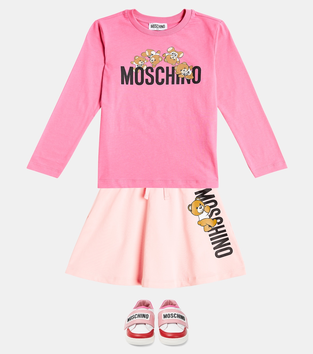 Gonna in misto cotone con logo | Moschino Kids