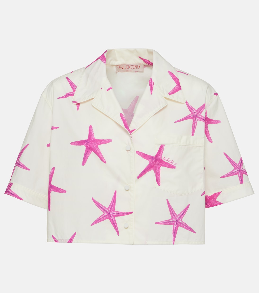 Cropped-Hemd Starfish aus Baumwollpopeline | Valentino