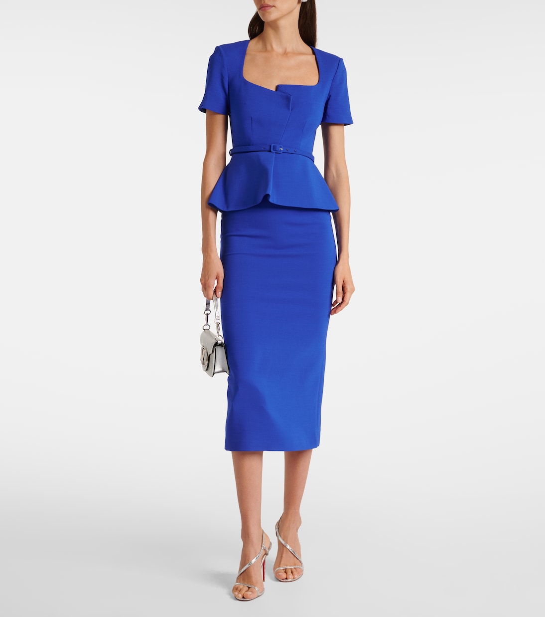 Robe midi en laine et soie mélangées | Roland Mouret