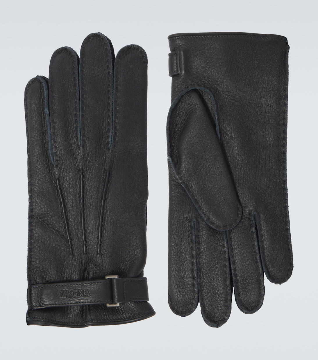 Embossed leather gloves | Zegna