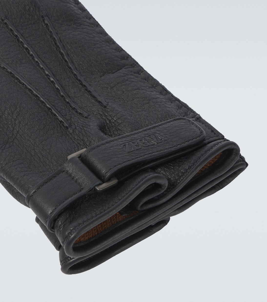 Embossed leather gloves | Zegna