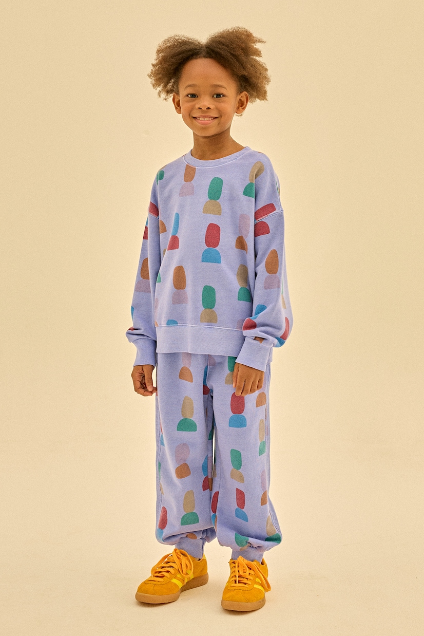 Printed cotton jersey sweatpants | Jellymallow