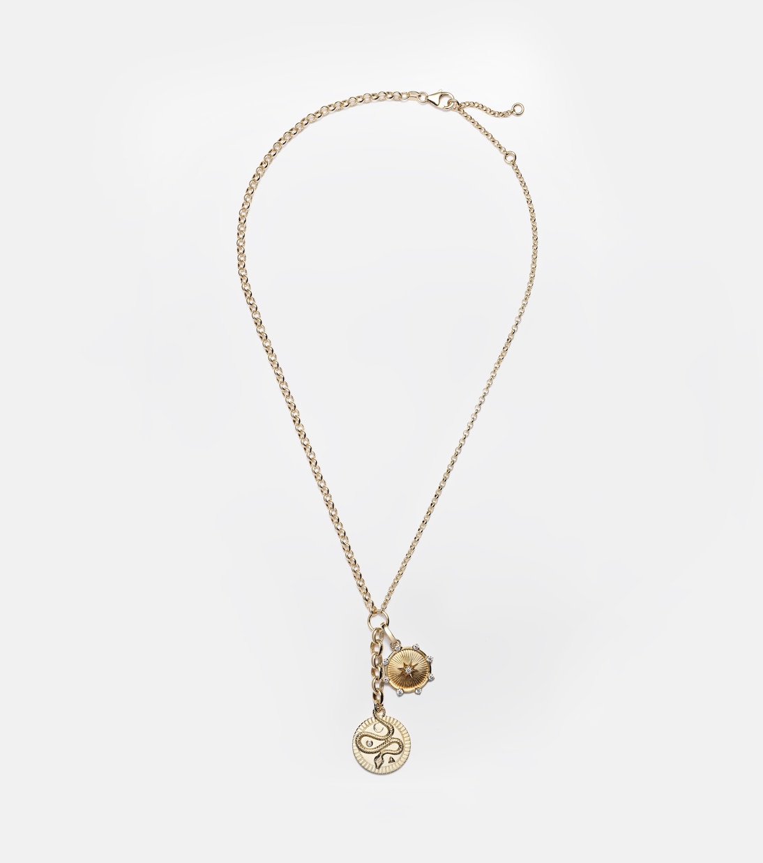 Wholeness & True Love 18kt gold charm necklace with diamonds | FoundRae